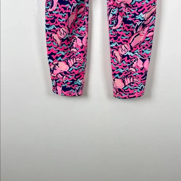 Lilly Pulitzer Luxletic Weekender Pink and Blue Losbstah Roll Women's M Leggings - Picture 6 of 8